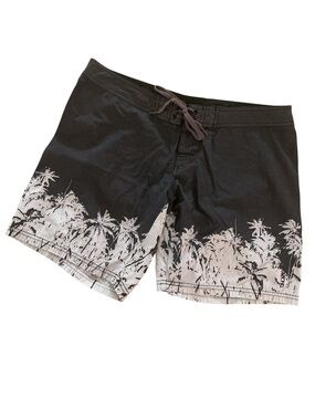 Billabong women’s swim board shorts boardshorts size 9 black white tropical